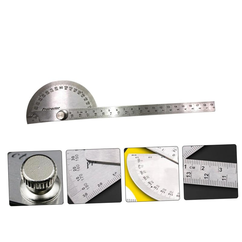 Stainless Steel Angle Protractor Ruler with Locking Arm for Woodworking and Engineering - Image 5
